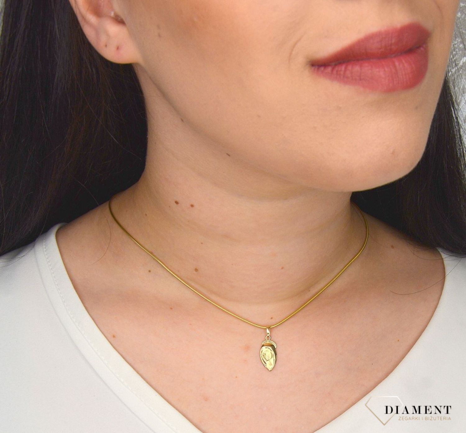 Złota zawieszka 585 Medalik Wizerunek Matki Boskiej ZA 757 585.jpg